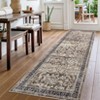 Faux Wool Vintage Distressed Floral Printed Area Rug  Ultra Thin Machine Washable Non Slip Stain Resistant Non Shedding Pet Friendly Floor Rug - 4 of 4