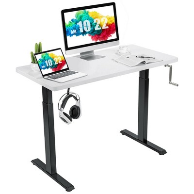 Tangkula 48" Sit to Stand Desk Adjustable Standing Workstation w/ Crank
