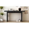 59.1" Brown Ash Veneer Console Side Table Modern Simple Style for Entryway Hallway Living Room and Foyer - 3 of 4