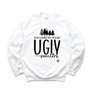 Simply Sage Market Women's Graphic Sweatshirt Too Cute For Ugly Sweaters - 1 of 2
