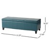 Alilang 51.25 inches Faux Leather Storage Ottoman Bench with Hinged Lid and Tapered Wooden Legs-Blue - 4 of 4