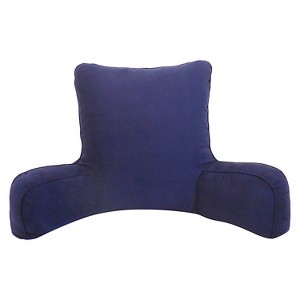 Dark Night Blue Suede Solid Color Oversized Bed Rest Lounger Support Pillow - Elements By Arlee, Dark Black Blue