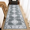 Bohemia Geometric Area Rug, Imitation Cashmere Polyester, Foldable, Washable, Non-Slip Backing for Hallway, Kitchen & Entryway - 3 of 4