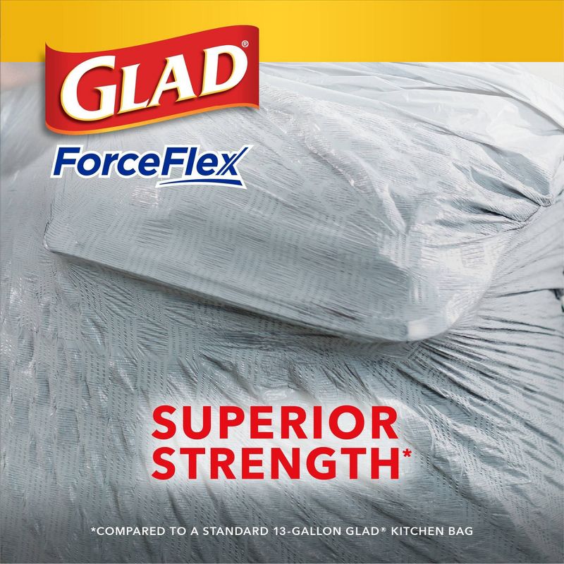 Glad ForceFlex Tall Kitchen Drawstring Trash Bags - Febreze Fresh Clean - 13 Gallon, 6 of 20