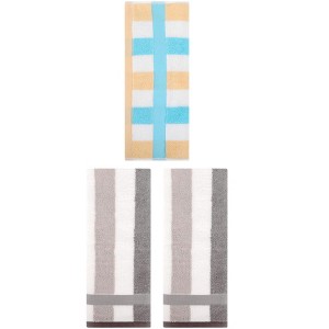 REGALWOVEN 3 Pack Striped Cotton Bathroom Decorative Hand Towels 13" x 29" - 1 of 4