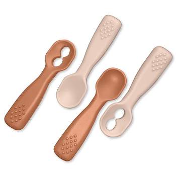 4pcs Silicone Baby Spoons Self Feeding 6+ Months, BPA Free Baby Led Weaning  Spoons Training Spoon Toddler Self Feeding Utensils for 6-12 Months Babies
