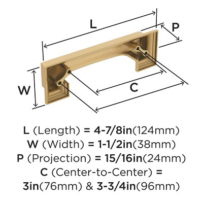 Champagne Bronze Traditional Cabinet Cup Pull with Mounting Hardware