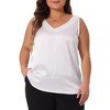 Agnes Orinda Women's Plus Size Silky Satin V Neck Casual Sleeveless Summer Basic Tank Tops - 2 of 4