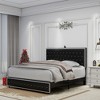 NicBex Upholstered Bed Frame with Star Projector Galaxy Light,Adjustable Button Tufted Headboard with USB Port,Music Speaker,Easy Assembly - 3 of 4