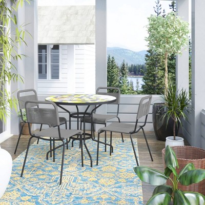 5pc Outdoor Dining Set - Gray - TK Classics