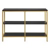 30" Modern Life Double 3 Shelves Bookcase Credenza Black - OSP Home Furnishings: Matte Finish, Gold Frame - 2 of 4