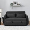NicBex 55" Convertible Velvet Loveseat Sofa with 2 Detachable Arm Pockets, 2 Pillows and Adjustable Backrest for Living Room - 3 of 4
