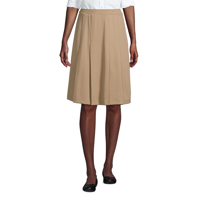 Lands' End Lands' End School Uniform Women's Ponte Pleat Skirt, 3 of 5