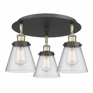 Cone - 3 Light Flush Mount In Art Deco Style-9.25 Inches Tall and 18 Inches Wide - 1 of 1