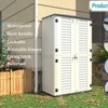 Maggift Outdoor Storage Shed, Vertical Tall Tool Shed with Five Shelves, Lockable Door for Patio, Backyard and Lawn, White, 50"*82"*29" - 4 of 4