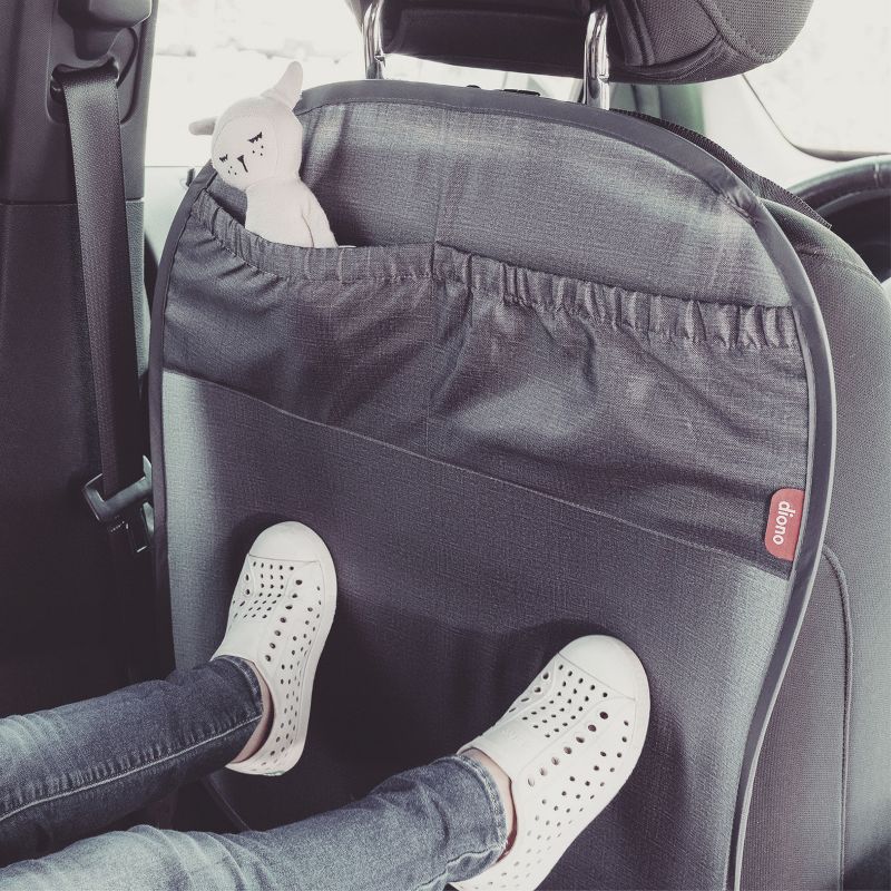 Diono Stuff 'N Scuff XL Kick Mat Back Seat Protector, Storage Pocket, 100% Water Resistant, Gray, 2 of 6