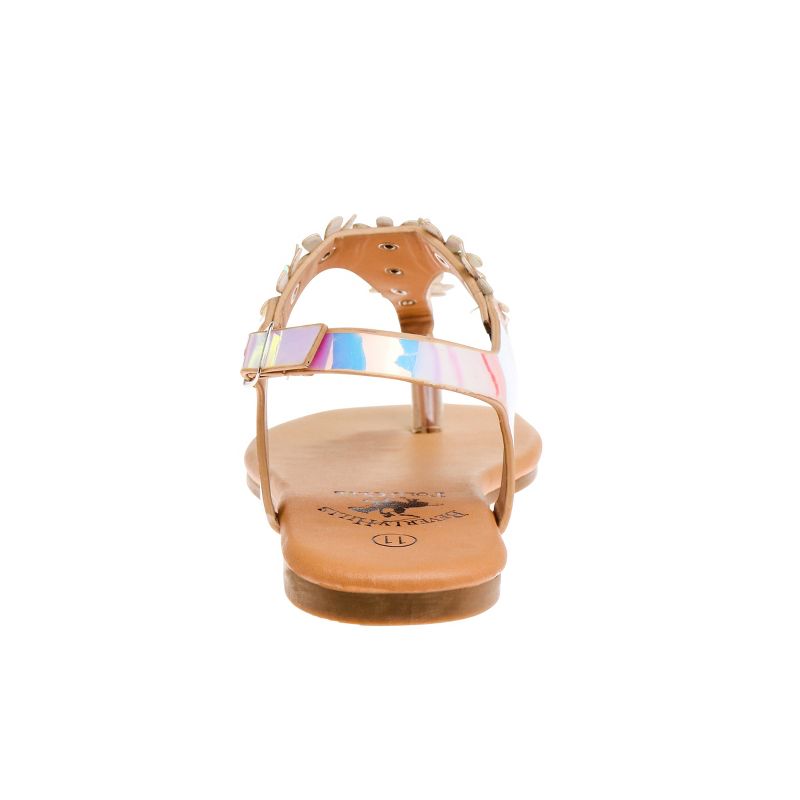 Beverly Hills Polo Club Girls Thong Sandal with Multi Flower Accents (Toddler), 3 of 6