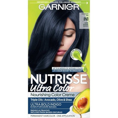 Garnier Nutrisse Ultra Nourishing Color Creme In1 Dark Intense Indigo :  Target