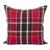 Saro Lifestyle Plaid Pillow - Down Filled, 20" Square, Red - 2 of 2