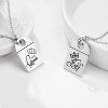 King & Queen Matching Necklace Set - His & Hers Couple Jewelry with Lucky Bean - 3 of 4
