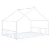 Okak Full-Size Bed Frame with Storage, Full Size Bed Frame Kids, House-Shaped Metal Platform with Twin Size Trundle, White - 4 of 4