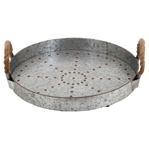 Farmhouse new large Feeder Divided Tray in Distressed Tin 