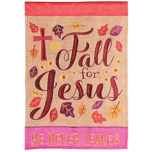 Dicksons Magnolia Garden Outdoor Flag Decoration For Garden, Yard, Or Walkway Standard 13 x 18, Weather Resistant Polyester, Fall For Jesus - 1 of 1