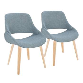 Set of 2 Fabrico Dining Chairs Natural/Blue - LumiSource