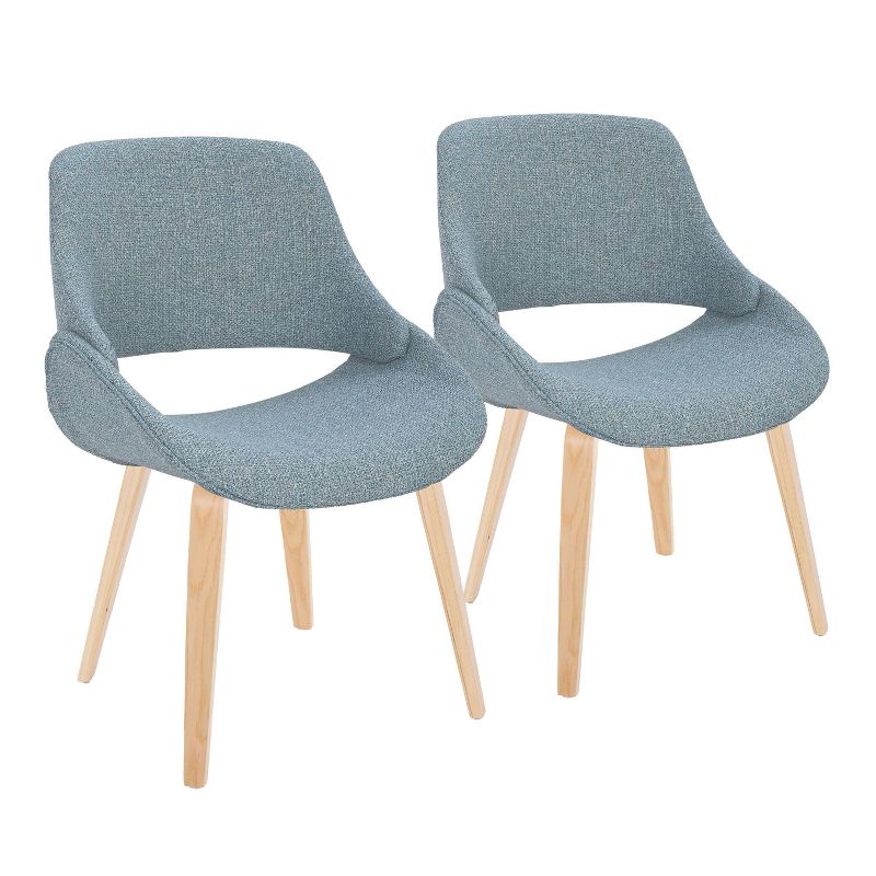 Set of 2 Fabrico Dining Chairs Natural/Blue - LumiSource, 1 of 10