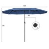 Tangkula 15FT Double-Sided Twin Patio Umbrella Extra-Large Market Umbrella for Outdoor - 4 of 4