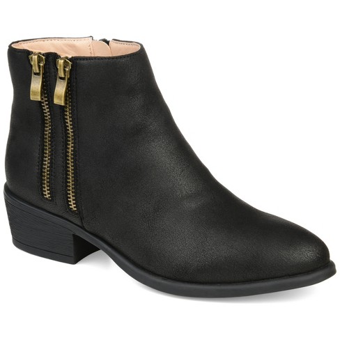 Journee Collection Womens Jayda Inside Zip Stacked Heel Booties