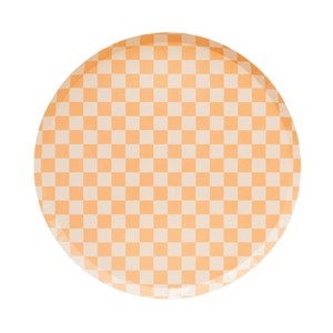 Jollity & Co. - Check It! Peaches N' Cream Dinner Plates - Pack of 8 Paper Plates - 1 of 3