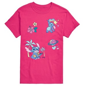 Men's - Disney - Lilo Stitch Patch Oversized Short Sleeve Graphic T-Shirt - 1 of 3