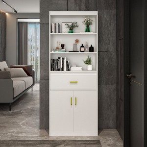 Famapy 2-Doors Bookshelf With 1 Drawer and Storage Shelves - 1 of 4
