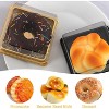 50 Pack Gold Cake Pans 3 inch Bottom, Clear Plastic Mini Cake Box Muffins Cookies Box - 2 of 4