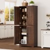 70" White Tall Kitchen Pantry Cabinet with 4 Doors and Adjustable Shelves, Freestanding Storage Cabinet for Bathroom, Dining Room, Living Room - 4 of 4
