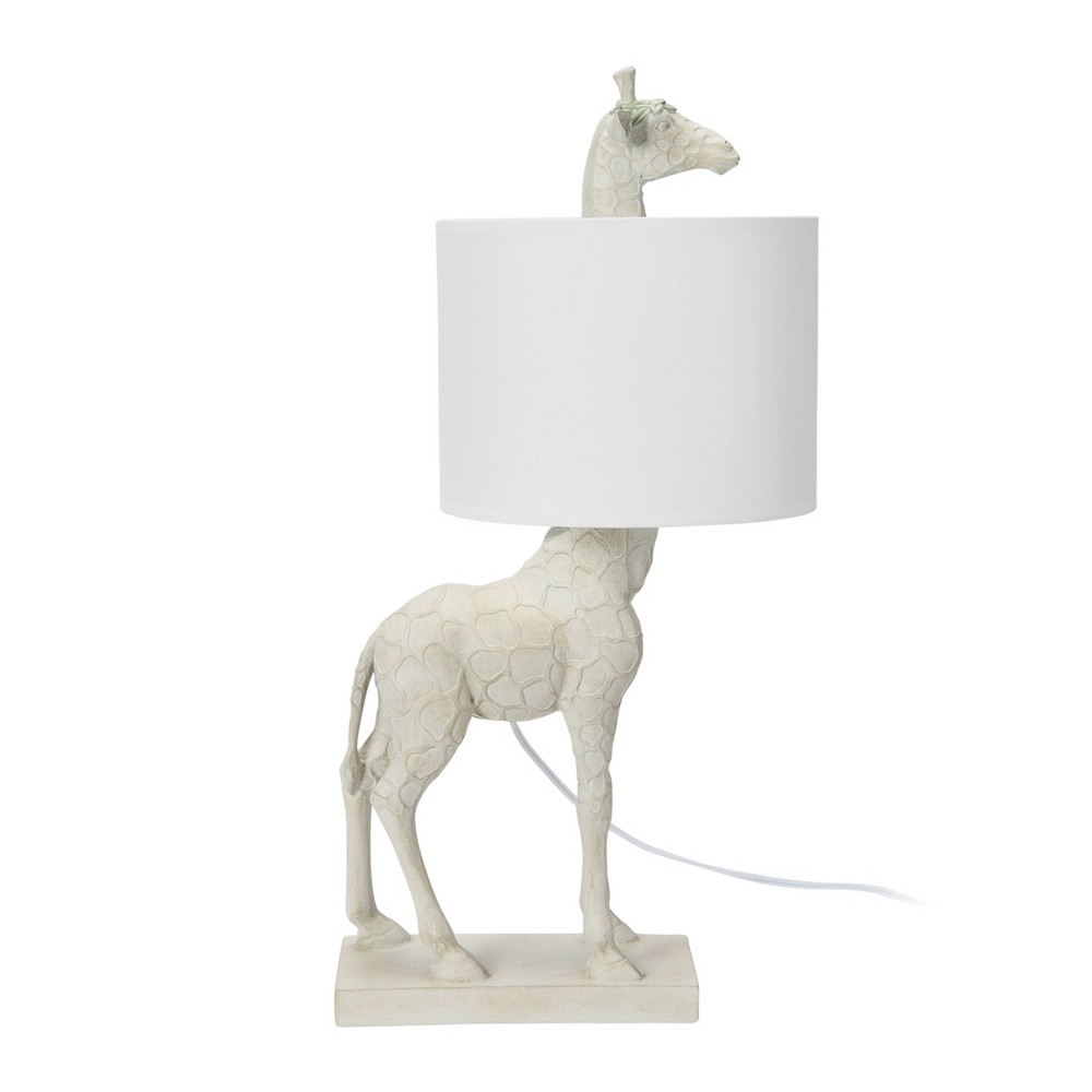 Photos - Floodlight / Street Light Resin Giraffe Table Lamp White - Storied Home