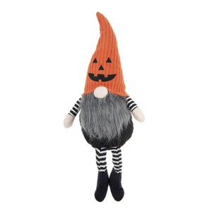 FURNIinspire Decorative Objects Fabric Sitting Gnome With Orange Knit Hat, Fairy Tale Style Doll For Home Decoration, Party, Orange, 4.7"*8.3"*23.5" - 1 of 4