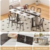 Zevemomo 70.9"Large Dining Table for 8,Farmhouse Table with Spacious Tabletop&V-Shaped Steel Base,8 Adjustable Legs for Kitchen,Dining Room-White - 4 of 4