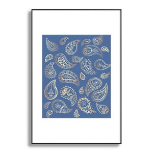 Cynthia Haller Classic blue and gold paisley Metal Framed Art Print - Deny Designs - 1 of 3