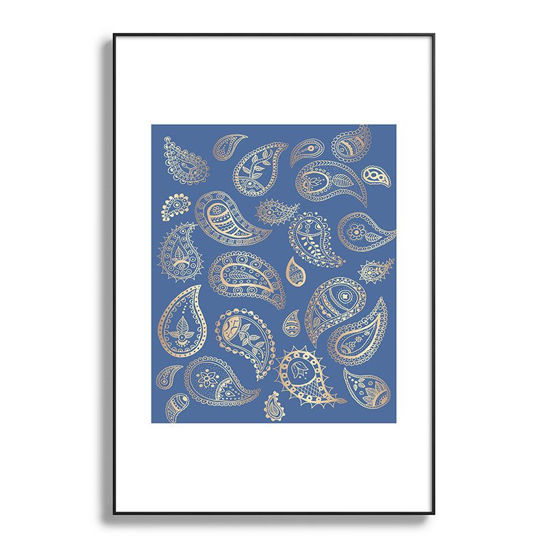 Cynthia Haller Classic blue and gold paisley Metal Framed Art Print - Deny Designs, 1 of 4