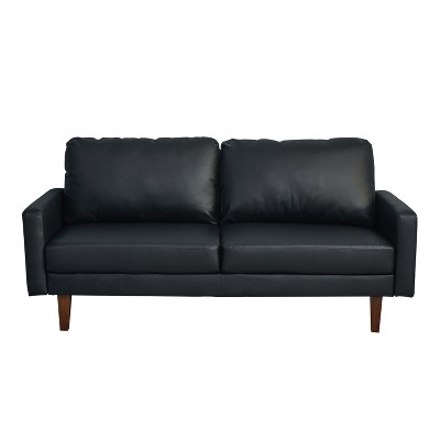 Leather Sofa Set Modern Sofa & Loveseat Set 2 Piece Couch Set with Wooden Legs for Living Room