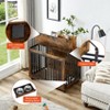Gulches Pet Owners' Dream Find: Spacious 38.58"W x 25.2"D x 27.17"H Rustic Brown Dog Crate Side Table - 4 of 4
