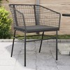 vidaXL Garden Chair Black Poly Rattan UV-resistant materials - 2 of 4
