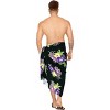 LA LEELA Men's Beach Cover Up Swimwear Sarong Wraps One Size Purple Hibiscus - 2 of 4