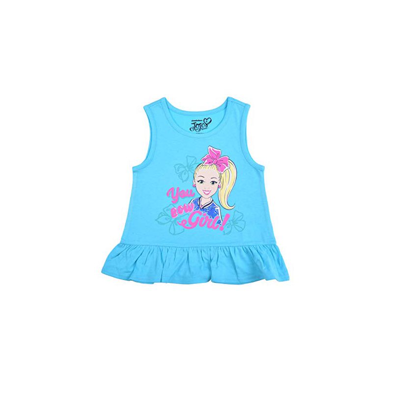 Nickelodeon Girl's 3-Pack JoJo Siwa Feel The Beat Flutter Sleeve Shirt, Peplum Tank Top and Casual Shorts Set for Kids, 3 of 7