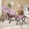 Garvee Lazy Chair with Ottoman, Ergonomic Lounge Armchair with Foldable Footrest and Removable Cover, Modern Small Space Chair - 2 of 4