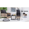 Anybear 3PC Brown Wicker Rattan Swivel Chairs with Coffee Table Outdoor Seating Set - 4 of 4