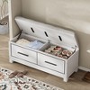 Shoe Storage Bench with Removable Cushion, Entryway Bench with Lift Top Storage, Upholstered Shoe Cabinet for Hallway Bedroom Living Room - 2 of 4