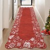 Winter Holiday Christmas Area Rug, Scalloped Xmas Decor Rugs for Bedroom Living Room, Low Pile Non Slip Carpet for Dining Room - 3 of 4
